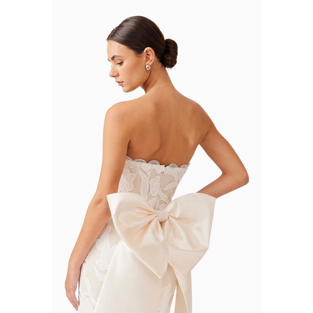 Elliatt Florian Bow Mini Dress in Green Wedding Guest cocktail Party size S NWT